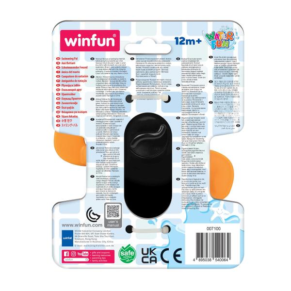 Winfun Jucarie de Baie Pinguinul inotator aduce multa distractie in timpul baii Pinguinul se misca cu ajutorul inotatoarelor sale activate prin rotirea butonului oferind copiilor o experienta de joc captivanta Jucaria este usor de curatat fiind perfecta pentru a fi utilizata in apa Ideala pentru micii iubitori de jocuri in baie acest pinguin aduce un zambet pe fata celor mici incurajand jocul activ si dezvoltarea abilitatilor motorii