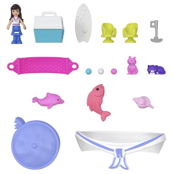 Gentutele Polly Pocket detin lumi mici cu surprize mari in interior pe care fetele si baietii le pot duce oriunde Fiecare jucarie portabila prezinta la exterior o forma adorabila de animal cu un detaliu de joaca interactiv cei mici pot combina accesoriile pentru a ingriji animalul de cate ori doresc Cand au terminat de decorat exteriorul copiii pot deschide carcasa pentru a dezvalui o papusa mai multe functii de joaca din mers si mai mult de 10 accesorii Arunca o petrecere de pijama pentru 