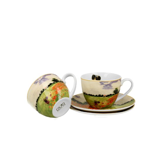 Set cu dou&259; ce&537;ti &537;i farfurioare  POPPY FIELD C Monet din seria Art Gallery  realizate din por&539;elan de calitate superioar&259; caracterizate printr-o culoare alb-crem elegant&259; &537;i natural&259; cu o str&259;lucire delicat&259; precum &537;i o durabilitate excep&539;ional&259;Setul este realizat din por&539;elan alb decorat cu un fragment a 