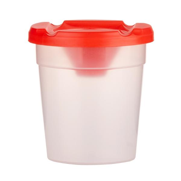 material plastic capac in diverse culorimarginile capacului pot fi utilizate ca&nbsp;suport pentru pensuledimensiune 85x 8 x 58cm&nbsp;Vasul este realizat din polipropilena &537;i&nbsp;este format&nbsp;din trei par&539;i un recipient transparent o parte superioara colorata detasabila cu deschidere conica si un capac transparent detasabil Exista caneluri orizontale in partea superioara colorata care va permit sa plasati&nbsp;pensuleleDaca 