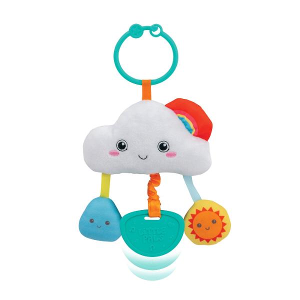 Jucaria de agatat Winfun Norisor este un companion perfect pentru bebelusi oferind distractie si stimulare senzoriala in orice moment Aceasta include o zornaitoare un inel de dentitie cu vibratie si un clopotel care produce sunete amuzante perfecte pentru dezvoltarea auzului si coordonarii Cu un design colorat si atractiv jucaria poate fi usor agatata la carucior patut sau scaun auto gratie unui inel de atasare simplu si sigur Norisorul este ideal pentru a insoti bebelusul in timpul 