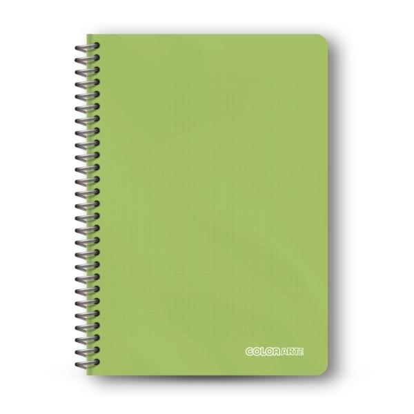 Caiet cu spirala A4 Colorarte 100 file dictando colturi rotunjite coperta plastic 350 microni hartie 70gmpAtentie Pretul afisat este per bucata Nu se poate alege culoarea se livreaza in functie de disponibilitatea din stoc
