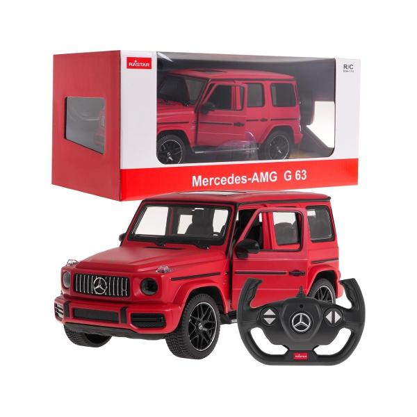 Copilul dumneavoastra se poate juca in voie cu masina cu telecomanda Mercedes Benz G63 rosu scara 1 la 14 oferita de brandul international Rastar Nicio cursa nu este imposibil de castigat cu acesta masinuta replica oficiala cu licenta a modelului original construita cu mare atentie la detalii Masinuta are proportiile ideale pentru momente pline de distractie si amuzament avand dimensiunile in centimetri dupa cum urmeaza  323148139Masinuta functioneaza pe frecventa de 