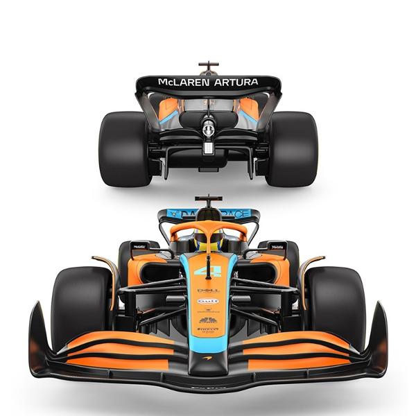 Copilul dumneavoastra se poate juca in voie cu masina cu telecomanda McLaren F1 MCL36 scara 1 la 12  oferita de brandul international Rastar Nicio cursa nu este imposibil de castigat cu acesta masinuta replica oficiala cu licenta a modelului original construita cu mare atentie la detalii Masinuta are proportiile ideale pentru momente pline de distractie si amuzament avand dimensiunile in centimetri dupa cum urmeaza  471710 Masinuta functioneaza pe frecventa de 24GAlimentarea se face 