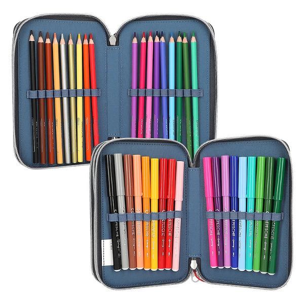 Penarul echipat are un motiv super cool pe fata cu &8203;&8203;o ma&537;in&259; de curse de poli&539;ie &537;i un elicopter pe un fundal nocturn Cea mai bun&259; parte Când ape&537;i butonul de pornire luminile albastre luminile &537;i farurile clipescse aprind timp de aproximativ 20 de secunde Cele trei compartimente separate prezint&259; un model cu imprimeu de anvelope &537;i sunt complet echipate cu 18 creioane colorate &537;i carioci dou&259; creioane o 