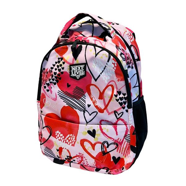 Acest ghiozdan usor are o forma anatomica si este realizat din materiale impermeabile oferind protectie impotriva apei si a intemperiilor Spatele este buretat respirabil si proiectat ergonomic pentru a asigura un confort sporit in timpul utilizarii Bretelele sunt ajustabile si buretate avand o catarama pe piept pentru o fixare sigura si confortabila Catarama include si un fluier integratGhiozdanul dispune de doua compartimente principale cu fermoare inclusiv doua 