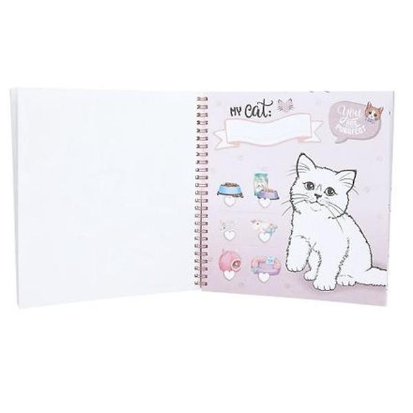 Culoare autocolante completare puzzle Cartea de creatie TOPModel Kitty este despre pisici dragute 47 de pagini cu spirala si 5 coli pline cu autocolante Wow-miau