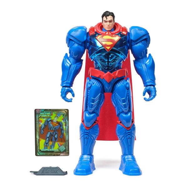 Pregateste-te pentru aventuri epice alaturi de Superman Eroul de Otel intr-o noua forma spectaculoasa Aceasta figura de actiune Metal Force aduce un plus de forta si tehnologie eroului tau preferat din universul DC Imbracat intr-o armura futurista albastru metalizat cu detalii rosii si simbolul iconic S stralucitor pe piept Superman este gata sa protejeze lumea de cele mai mari amenintari Cu o inaltime impresionanta de 30 cm figura este realizata cu o atentie exceptionala la detalii 
