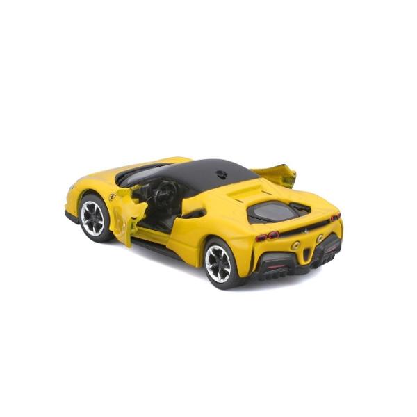 Intra in lumea vitezei si a adrenalizei cu modelul Ferrari SF90 Stradale din colectia Speed &8203;&8203;Icons la scara 1 la 64 Acest model spectaculos este realizat din metal turnat sub presiune die-cast metal oferind o calitate premium si o greutate realista Sasiul metalic adauga robustete si durabilitate iar portierele care se deschid iti permit sa admiri interiorul detaliat Rotile din doua piese cu anvelope din cauciuc real asigurate un aspect autentic si o aderenta excelenta 
