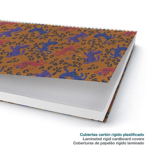 Agenda cu spira Miquelrius Activa 117x182 mm datata zilnic Leopard Natura MR38525