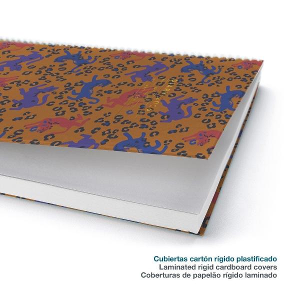 Agenda cu spira Miquelrius Activa 117x182 mm datata saptamanal Leopard Natura MR38524