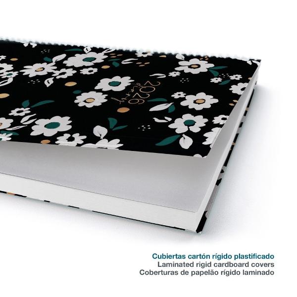 Agenda cu spira Miquelrius Plus 155x213 mm datata zilnic Noir Garden Natura MR34531