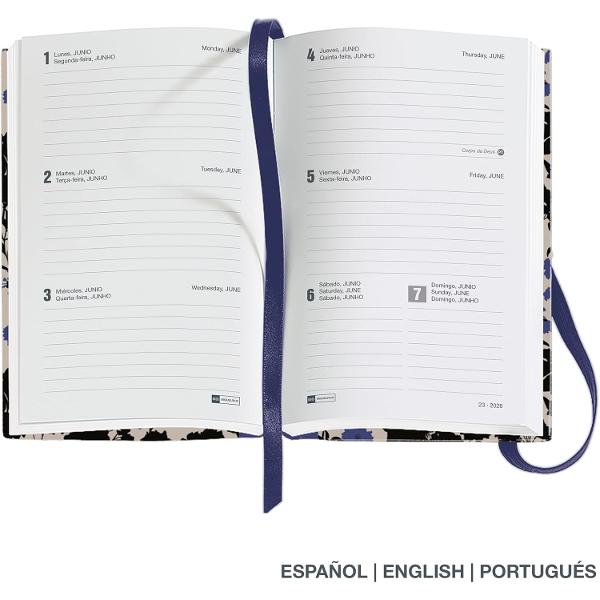 Agenda Miquelrius Passport 90x140 mm datata saptamanal Black Blue Natura MR31294