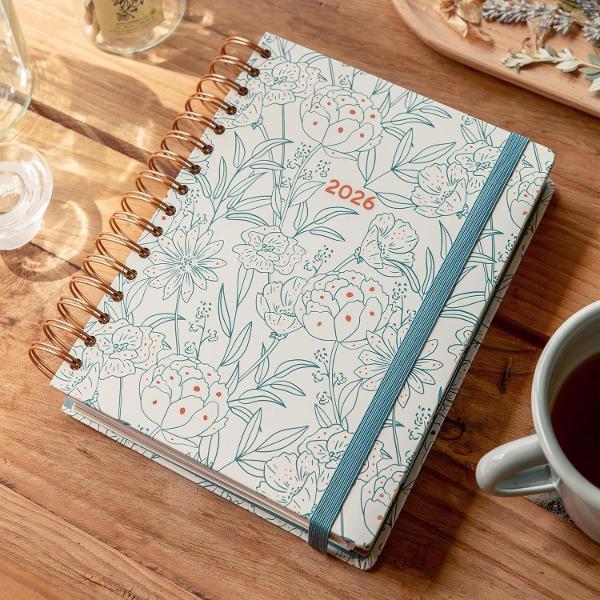 Agenda cu spira Miquelrius Plus 160x218 mm datata saptamanal Bouquet Arno Dufour MR34568