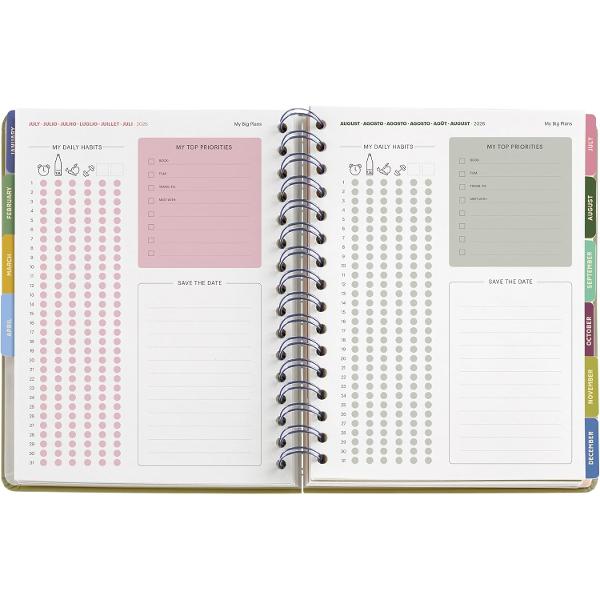 Agenda cu spira Miquelrius Plus 160x218 mm datata saptamanal Garden Entredos MR26