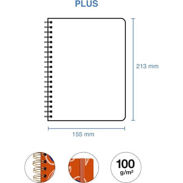 Agenda cu spira Miquelrius Plus 160x218 mm datata saptamanal Flourish Marf MR34574