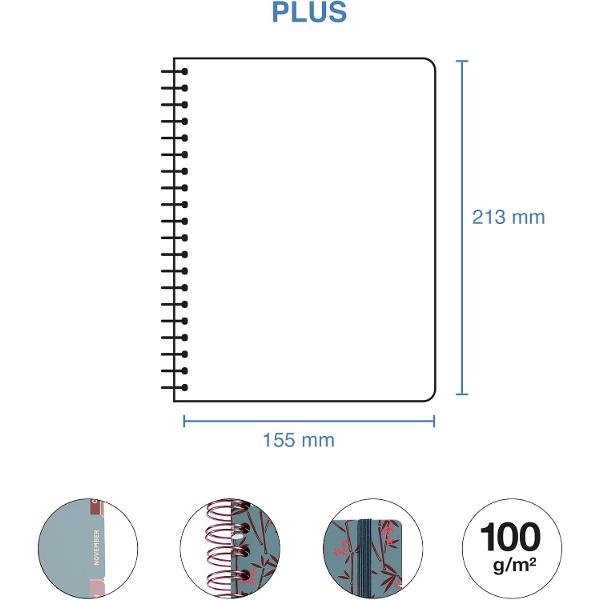 Agenda cu spira Miquelrius Plus 164x218 mm datata zilnic Bamboo Arno Dufour MR34569
