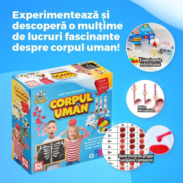 Tu &537;tii ce rol au rinichii &icirc;n corpul t&259;u Cum respiri sau cum se diger&259; m&acirc;ncarea Afl&259; cum func&539;ioneaz&259; Corpul uman cu noul set creativ de la ROOVIExperimenteaz&259; descoper&259; &537;i &icirc;nva&539;&259; informa&539;ii uimitoare despre corpul uman prin intermediul kitului Cum func&539;ioneaz&259; corpul uman Exploreaz&259; prin joc biologia &537;i chimia organismului uman utiliz&acirc;nd instrumente de laborator &537;i 