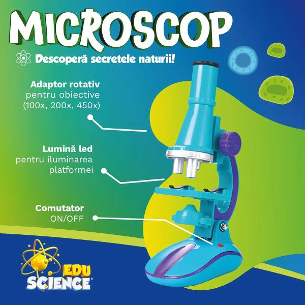 Exploreaz&259; o lume ascuns&259; de ochiul liber cu Microscopul EduScience de la ROOVICopilul t&259;u e pasionat de &537;tiin&539;&259; &Icirc;i place s&259; analizeze &icirc;n am&259;nunt particule mici sau viet&259;&539;i prea pu&539;in vizibile cu ochiul liber Cu microscopul pentru copii EduScience intr&259; pentru prima dat&259; &icirc;n contact cu fascinanta lume microscopic&259;Pentru cei curio&537;i s&259; descopere natura &icirc;n detaliu 