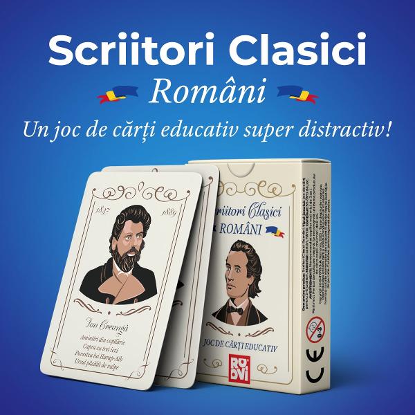 C&acirc;t de multe mai &537;tii despre opera &537;i via&539;a scriitorilor clasici rom&acirc;ni Redescoper&259; literatura rom&acirc;n&259; printr-un joc de c&259;r&539;i super amuzant &537;i educativScriitori Clasici Rom&acirc;ni&nbsp;este un joc de c&259;r&539;i inedit ce &icirc;mbin&259; distrac&539;ia specific&259; jocului clasic de c&259;r&539;i cu informa&539;iile utile &537;i interesante despre via&539;a &537;i opera 