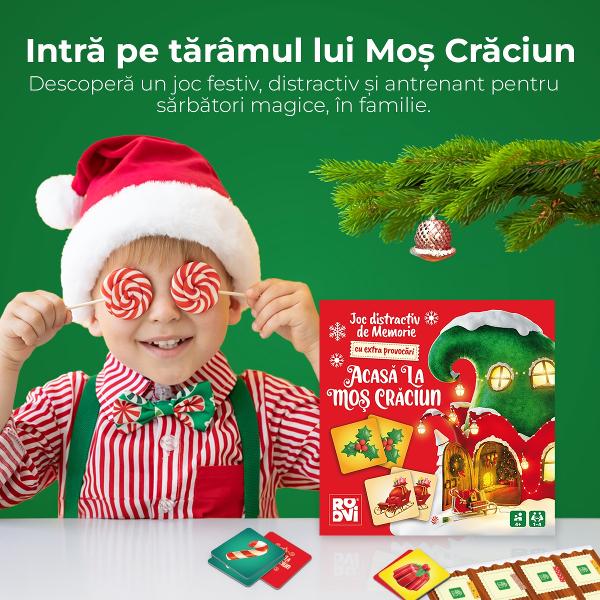 D&259; startul distrac&539;iei de s&259;rb&259;tori &537;i adu magia Cr&259;ciunului &icirc;n s&acirc;nul familiei&nbsp;Acas&259; la Mo&537; Cr&259;ciun&nbsp;este un joc de societate antrenant ce &icirc;mbin&259; atmosfera de s&259;rb&259;toare cu bucuria conect&259;rii prin joc&nbsp;span 