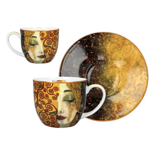 Transform&259; fiecare moment de cafea sau ceai &icirc;ntr-o mic&259; experien&539;&259; de art&259; &537;i rafinament cu acest set elegant de dou&259; ce&537;ti Decorate cu motive inspirate din &bdquo;Lacrimi de aur&rdquo; ce&537;tile eman&259; un aer sofisticat combin&acirc;nd utilitatea cu esteticastrong data-start415 