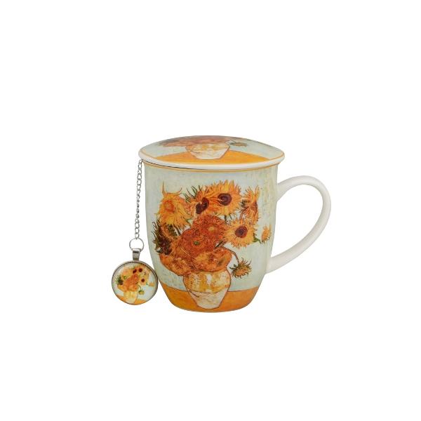 Cana cu capac si infuzor metalic cu pandantiv Van Gogh Sunflowers 400 ml 5973461