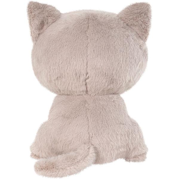 Aceasta pisicuta de plus impresioneaza prin ochisorii mari si stralucitori care ii confera o expresie plina de inocenta si curiozitate Textura moale si catifelata invita la imbratisari iar forma sa bine proportionata sau face ideala pentru joaca decor sau pentru a fi oferita cadou Detaliile brodate precum conturul ochilor si gurita jucausa adauga un plus de personalitate transformand jucaria intr-un companion irezistibil pentru copii Stand ferm in pozitie verticala pisicuta transmite o 