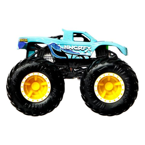 Camioanele Hot Wheels Monster Trucks 164 Color Shifters Trucks ofera zdrobire si prabusire cu bonusul a doua decoruri pe un singur camion Pur si simplu scufundati camionul Color Shifters in apa rece ca gheata pentru a-si schimba in mod magic aspectul initial apoi schimbati-l inapoi scufundandu-l in apa calda Repetati procesul de mai multe ori pentru a alterna modelele Avand la dispozitie atat de multe Camioane Monster Color Shifters minunate copiii vor dori sa le adune pe toate Fiecare se 