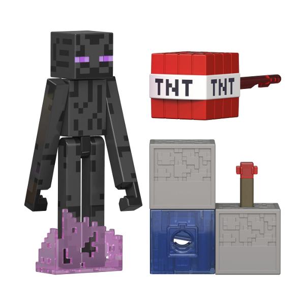 Creeaza exploreaza si supravietuieste cu figurile Minecraft Aceste figurine de actiune au fost create in mod autentic folosind designul pixelat al jocului video asa ca sunt grozave pentru joc si afisare Articulatiile mobile permit personajelor emblematice sa atinga ipostaze de actiune Fiecare figurina vine cu o piesa Build A Portal Jucatorii le pot colecta pe toate pentru a construi un portal complet Minecraft End care este de doua ori mai inalt decat figura Este un cadou grozav pentru 