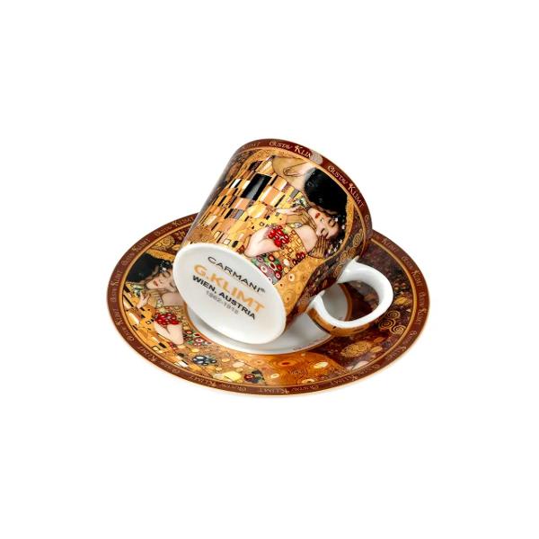 Savureaza espresso-ul cu stil cu aceasta ceasca din portelan fin inspirata din celebrul tablou &bdquo;Kiss&rdquo; al lui Gustav Klimt Designul elegant si artistic transforma fiecare moment de cafea intr-o experienta vizuala si gustativa deosebitaMaterial premium&nbsp;Portelan de inalta 