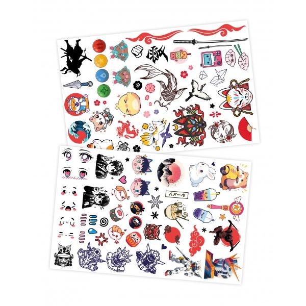 Alege un model din cele 75 de tatuaje disponibile in set si aplica-l pe pielea ta ca un frumos accesoriu Tatuajele sunt temporare si se pot indeparta usor prin spalareContine 2 coli cu tatuaje Numarul tatuajelor depinde de modul in care veti decupa modelele respective de pe coalaDimensiunile cutiei 1520 x 0010 x 2500 cmVarsta recomandata 6 aniAvertisment pentru copii de 6 ani sau mai mari Nu este potrivit pentru copii mai mici de 3 ani din 