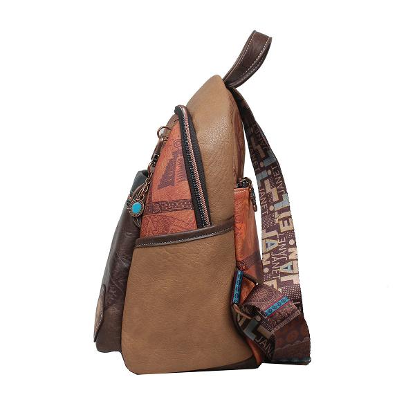 Rucsac fashion Janet Maya Journey 25x15x31 cm TV000114Material material textil si piele ecologica