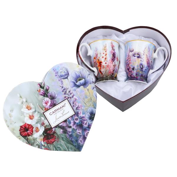 Set deosebit format din 2 c&259;ni din por&539;elan fin cu o capacitate de 280 ml fiecare decorate cu un elegant motiv &bdquo;Flori S&259;lbatice&rdquo; semnat de artista Laura Lozano Designul delicat inspirat din frumuse&539;ea naturii aduce &icirc;n prim-plan flori colorate &537;i detalii artistice care transform&259; fiecare moment de relaxare &icirc;ntr-o experien&539;&259; pl&259;cut&259;C&259;nile 