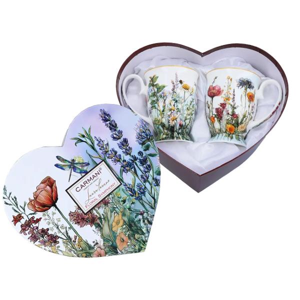 Set deosebit format din 2 c&259;ni din por&539;elan fin cu o capacitate de 280 ml fiecare decorate cu un elegant motiv &bdquo;Flori S&259;lbatice&rdquo; semnat de artista Laura Lozano Designul delicat inspirat din frumuse&539;ea naturii aduce &icirc;n prim-plan flori colorate &537;i detalii artistice care transform&259; fiecare moment de relaxare &icirc;ntr-o experien&539;&259; pl&259;cut&259;C&259;nile 