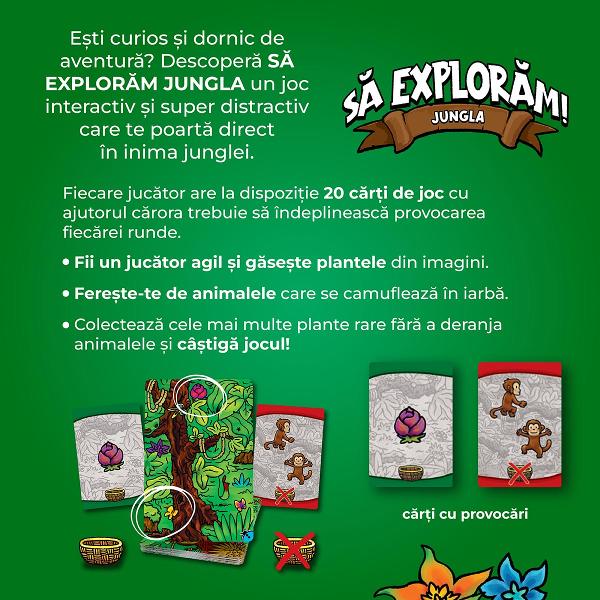 E&537;ti curios &537;i dornic de aventur&259; Descoper&259; S&259; explor&259;m jungla un joc interactiv &537;i super distractiv care te poart&259; direct &icirc;n inima jungleiPrive&537;te cu aten&539;ie c&259;r&539;ile &537;i colecteaz&259;-le doar pe cele potrivite&hellip; Pentru c&259; &icirc;n jocul&nbsp;S&259; explor&259;m jungla&nbsp;micile detalii sunt cele care chiar fac diferen&539;aFiecare juc&259;tor are la 