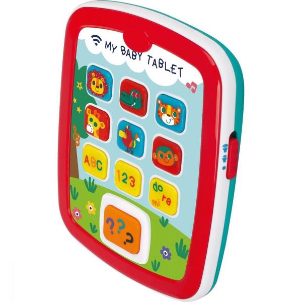 Prima tableta Hola Toys cu lumini si sunete va oferi copilului dumneavoastra momente pline de distractie si veselie iar dumneavoastra privindu-l zambete Apasa pe butoane urmareste culorile asculta sunetele aceste simple dar extrem de importante activitati sunt benefice pentru dezvoltarea inteligentei si atrag dupa sine curiozitatea copilului in timpul jocului Luminile emise de catre aceasta ii starnesc curiozitatea descoperind noi moduri de a se juca Dezvolta perceptia vizuala si 