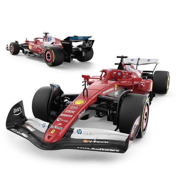 Copilul dumneavoastra se poate juca in voie cu masina cu telecomanda Ferrari SF25 scara 1 la 12  oferita de brandul international Rastar Nicio cursa nu este imposibil de castigat cu acesta masinuta replica oficiala cu licenta a modelului original construita cu mare atentie la detalii Masinuta are proportiile ideale pentru momente pline de distractie si amuzament avand dimensiunile in centimetri dupa cum urmeaza  471710 Masinuta functioneaza pe frecventa de 24GAlimentarea se face 