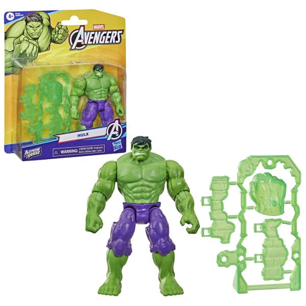 Copiii isi pot imagina actiune si aventura care salveaza lumea cu jucariile Marvel Avengers ActionVerse de la Hasbro Ofera timpului de joaca un impuls puternic cu aceste figurine dotate cu 9 puncte de articulatie pentru joaca si expunere pozitionabile Fiecare figurina de actiune Super Hero ActionVerse de 114 cm vine cu mai multe accesorii detasabile inspirate de personaje precum si un suport reutilizabil pentru depozitarea accesoriilor Copiii cu varsta de 4 ani si peste vor adora sa-si 