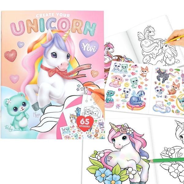 Pagini &icirc;ntregi de unicorni dr&259;gu&539;i &Icirc;n cartea de colorat Ylvi &bdquo;Create your Unicorn&rdquo; 13 imagini de colorat frumoase a&537;teapt&259; s&259; fie aduse la via&539;&259; cu ajutorul culorilor Include &537;abloane de colorat colorate pentru inspira&539;ie &537;i o pagin&259; dubl&259; plin&259; de stickere fantastice pentru &icirc;nfrumuse&539;are A&537;a func&539;ioneaz&259; distrac&539;ia magic&259; a coloratului