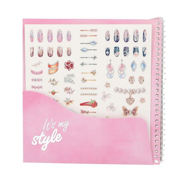 Cartea cu stickere pentru machiaj &537;i look-uri de frumuse&539;e deosebite TOPModel Dress Me Up Face 24 de pagini spiralate cu portrete de modele care pot fi &icirc;nfrumuse&539;ate cu stickere pentru unghii buze ochi &537;i bijuterii din 7 coli