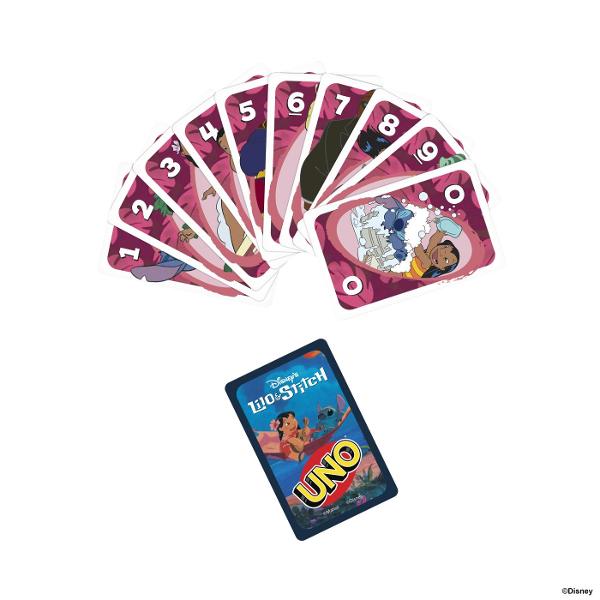 Joc De Carti UNO Disney Lilo Stitch aduce distractia jocului clasic UNO intr-o editie tematica inspirata din universul Disney Lilo &amp Stitch Cartile sunt decorate cu ilustratii colorate ale personajelor indragite iar jocul pastreaza regulile rapide si usor de invatat potriveste cartile dupa culoare sau numar si foloseste cartile speciale pentru a schimba cursul jocului Editia include si o regula speciala tematica care adauga mai multa actiune si distractie fiecarei runde Produsul este 