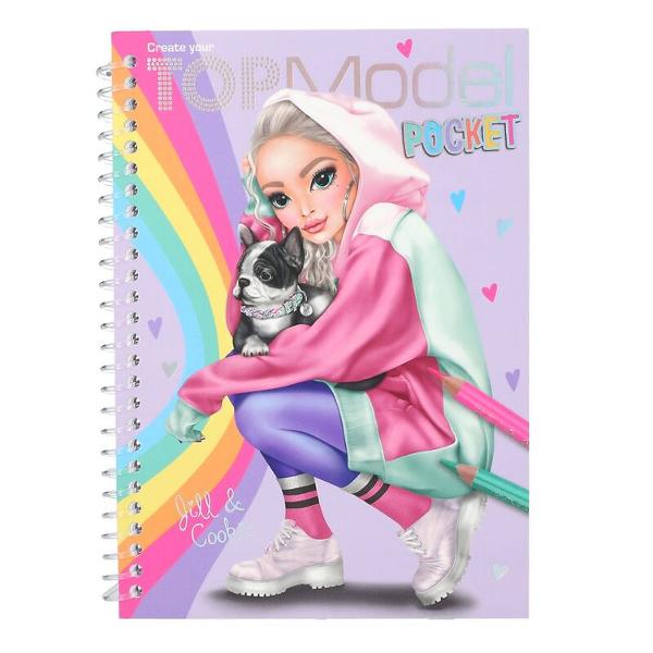 Modele cool Intr-un format la Indemana Cartea de colorat TOPModel Pocket cu o coperta stralucitoare si stralucitoare are 120 de pagini cu figurine model care pot fi aranjate cu imaginatie si culori Inclus 1 foaie de autocolante cu accesorii la moda