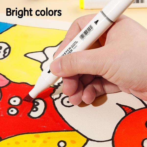 SET cu 24 markere sketching cu varf dublu 1 si 7 mm DLE7080324