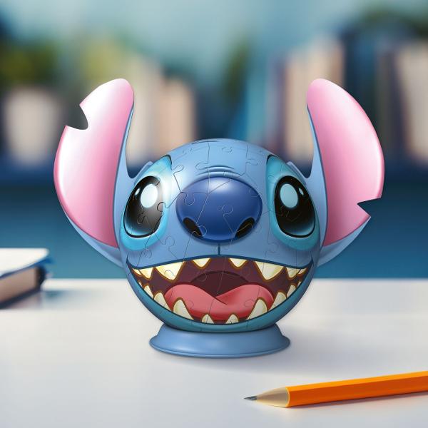 Creeaza constructii 3D unice cu puzzle&8209;urile 3D de la Ravensburger Descopera modul tridimensional de asamblare a puzzle&8209;urilor realizate din material plastic rigid care permite stabilitatea constructiei fara a folosi lipici Obiectele asamblate nu se desprind iar piesele se imbina ferm intre ele Materialul folosit pentru producerea elementelor este usor de curatat  este suficient sa folosesti o carpa umeda Globul Stitch este ideal pentru fanii acestui personaj Sfera cu acest 
