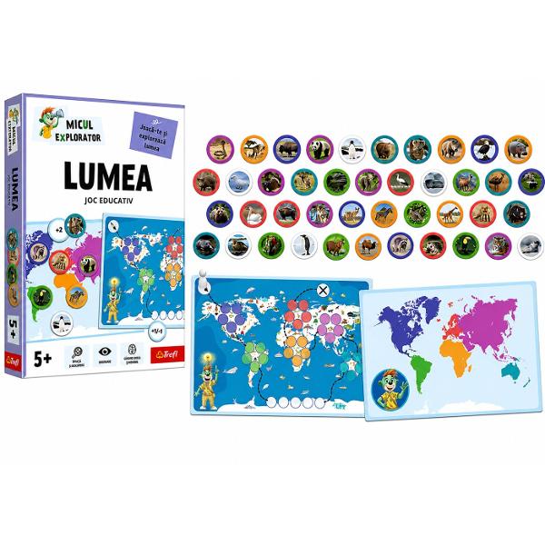 Joc Educativ Lumea Micul Explorator Descopera lumea intr-un mod interactiv si captivant cu acest joc educativ conceput pentru a dezvolta curiozitatea si cunostintele generale ale copilului Prin activitati de asociere si explorare copilul invata despre continente animale culturi si elemente specifice fiecarei regiuni intr-un mod simplu si intuitiv Piesele sunt viu colorate si usor de manevrat contribuind la dezvoltarea coordonarii mana-ochi si a gandirii logice Jocul incurajeaza 