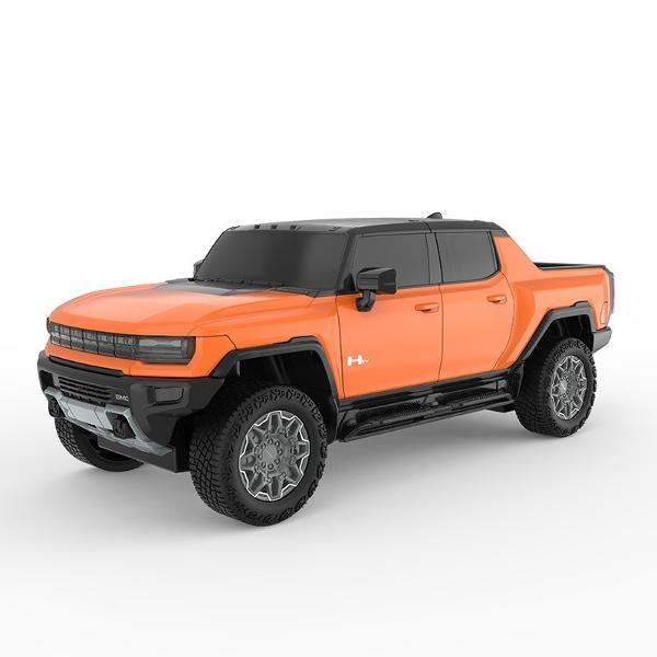 Copilul dumneavoastra se poate juca in voie cu masina cu telecomanda Hummer EV portocaliu scara 1 la 24 oferita de brandul international Rastar Nicio cursa nu este imposibil de castigat cu acesta masinuta replica oficiala cu licenta a modelului original construita cu mare atentie la detalii Masinuta are proportiile ideale pentru momente pline de distractie si amuzament avand dimensiunile in centimetri dupa cum urmeaza  212928Masinuta functioneaza pe frecventa de 24GAlimentarea se 