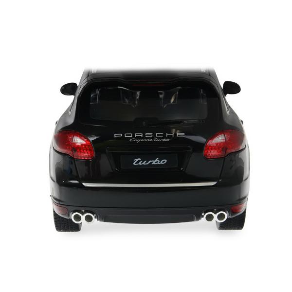 Copilul dumneavoastra se poate juca in voie cu masina cu telecomanda Porsche Cayenne Turbo scara 1 la 14 oferita de brandul international Rastar Nicio cursa nu este imposibil de castigat cu acesta masinuta replica oficiala cu licenta a modelului original construita cu mare atentie la detalii Masinuta are proportiile ideale pentru momente pline de distractie si amuzament avand dimensiunile in centimetri dupa cum urmeaza  346139122Masinuta functioneaza pe frecventa de 24GAlimentarea 