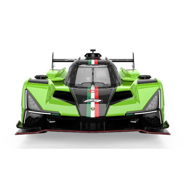 Copilul dumneavoastra se poate juca in voie cu masina cu telecomanda Lamborghini SC63 LMDH scara 1 la 14 oferita de brandul international Rastar Nicio cursa nu este imposibil de castigat cu acesta masinuta replica oficiala cu licenta a modelului original construita cu mare atentie la detalii Masinuta are proportiile ideale pentru momente pline de distractie si amuzament Masinuta functioneaza pe frecventa de 24GAlimentarea se face astfel  pentru masinuta sunt necesare 5 baterii tip AA  