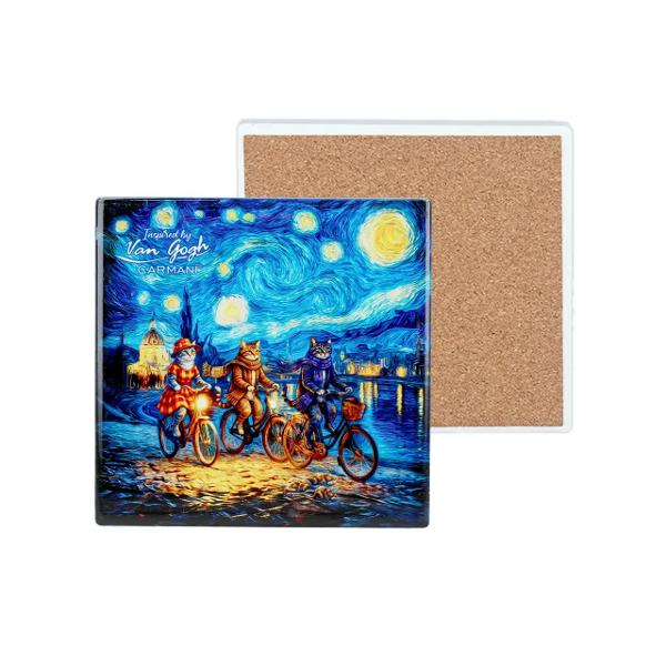 Adu frumuse&539;ea artei &icirc;n momentele tale de relaxare cu acest set de 2 suporturi ceramice pentru pahare &537;i c&259;ni inspirate de celebrele picturi ale artistului Vincent van GoghDesignul artistic evoc&259; universul fascinant al pictorului olandez renumit pentru culorile sale vibrante tu&537;ele expresive &537;i compozi&539;iile pline de emo&539;ie Inspirate de stilul 